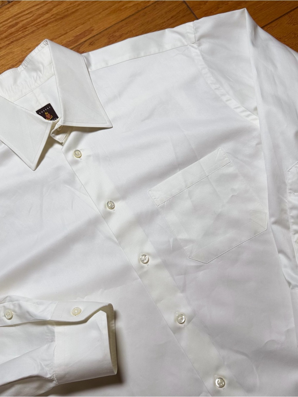 Robert Talbott White Men's Dress Shirt with Chest Pocket
